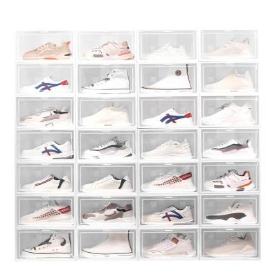 China Dustproof enclosed plastic shoe box (the other) of adjustable stackable plastic transparent shoe box for sale