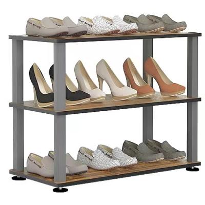 China Rustic Brown Boutique Expandable Shoe Rack Boot Storage Organizer With Bench for sale