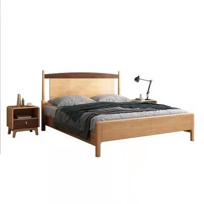 China New Design Style Modern Luxury Nordic Upscale Double Bedroom Furniture Solid Wood Bed for sale