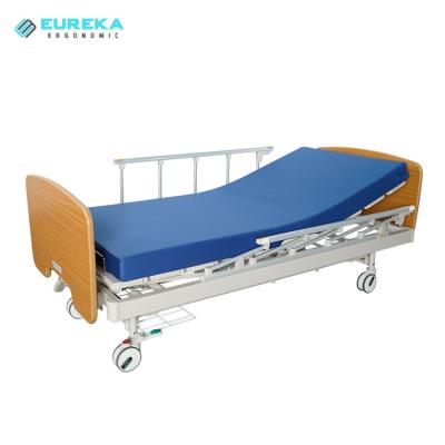 China MMB-2091 Clinic Hospital Inpatient Furniture Wood Headboard Bed Lift Care Manual Bed Rocker Back Bed For Sale for sale