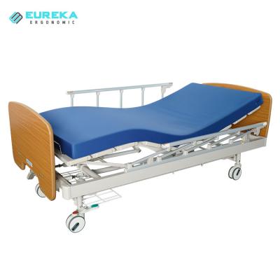 China Clinic MMB-2092 Hospital Function Adjustable Manual Medical Bed 2 Crank Crank Care 2 Manual Hospital Bed With Dining Table for sale