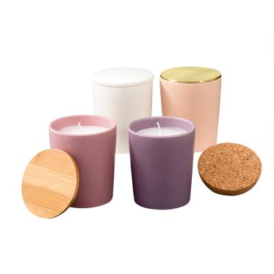 China Hot Sale Home Decoration Fashion 11oz Modern Ceramic Candle Jar Home Decor Aroma Candle Holder For Soy Wax for sale