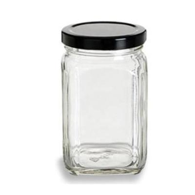 China 6oz 8oz 10oz 12oz Glass Mason Jars With Black Lid Storage Place Jar for sale