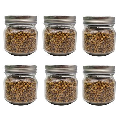 China Freshness Preservation Set 6 Pack 8oz Glass Storage Mason Jars Canning Canister With Metal Lid For Gingerbread Jam Candle for sale