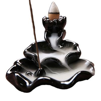 China New Design Waterfall Creative Backflow Censer Ceramic Backflow Incense Holder Ceramic Censer for sale