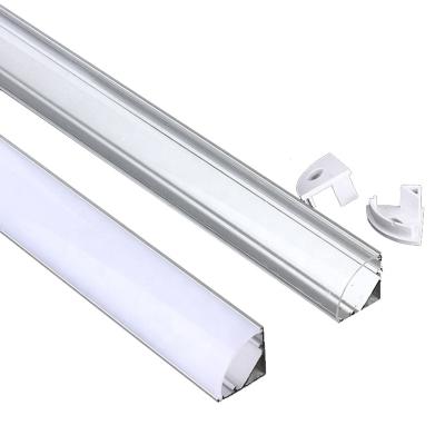 China Corner Extrusion Decorations 45 Degree Led Linear v-slot Aluminum Profile Channel For Custom 16*16 19 mm Strip Light Wardrobe for sale