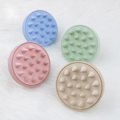 China Waterproof Wheat Straw Hair Shampoo Brush, Scrape Care With Soft Silicone Scalp Massager Hair Brush for sale