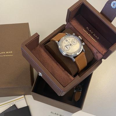 China Custom Logo Watch Packaging Luxury Mechanical Watches Wrist Gift Packaging Box Women Watch Set Packaging Box Set Double Open Leather Watch Box for sale