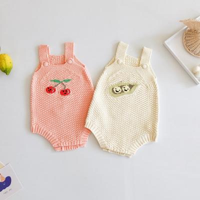 China Spring and summer baby clothes ins2020 leisure fruit handmade infant knitted wool jumpsuit pet clothes baby climbing clothes for sale