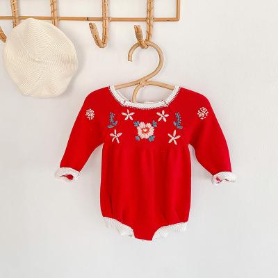 China 2020 Handmade Embroidered Central Statistical Institute of Europe and America Baby Sweater Knitted Pet Wool Coat Overalls Winter Climbing Clothes for Baby for sale