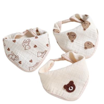 China 2022 OEM Service Wholesale Saliva Towel Cotton 3 Layers Triangle Scarf Baby Bibs Support Little Rainb Towels Teething Bibs Baby Feeding Double for sale