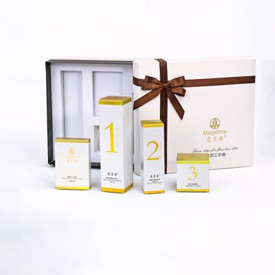 China Recycled Materials Toner Lotion Cream Skin Care Cosmetic Packaging Box Set Cosmetic Gift Box With Insert for sale