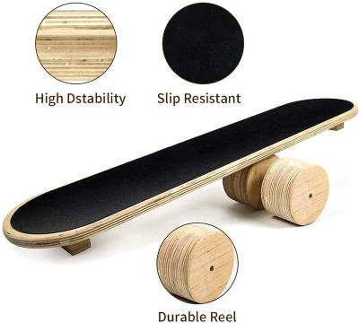 China Wooden Body Skateboard Balance Board Core Trainer Partner For Yoga Balance Board for sale