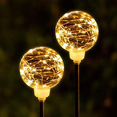 China Solar Garden Lights Garden LED Outdoor & Plastic Solar Globe Lights, Warm Solar Stake Light Landscape Light for Pathway, Backyard, Party for sale