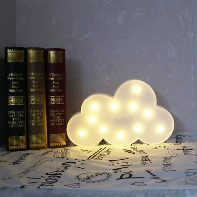 China Modern 3D Cloud Lamp Marquee Sign Night Light Battery Operated, Kids Bedroom Home Decorate Nursery Lamp, Led Light Neon for sale