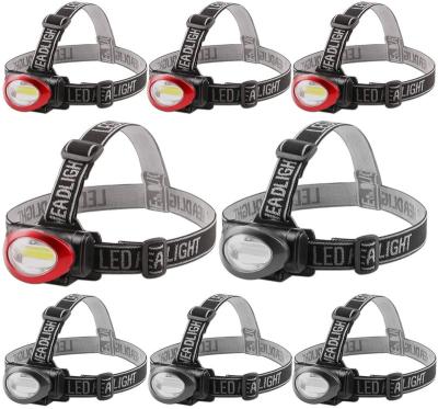 China 8 Pack Camping Headlight Camping Flashlight, Outdoor Super Bright COB Lamp Head Gear for Running, Reading, Hiking, Walking, Climbing, Fis for sale