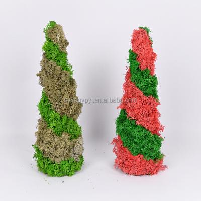 China New Wholesale High Quality Natural Colored Christmas Products Golden Festival Low Price Supplier Decorative Preserved Moss for sale