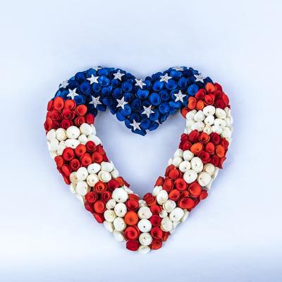 China Fashional New Arrival Patriotic Garland Independence Day Garland USA July 4th Handcraft American Flag Hanging Garland for sale