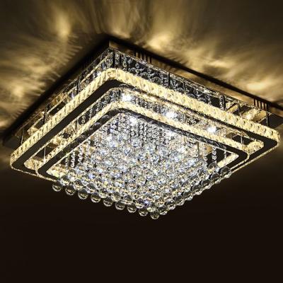 China Modern Scandinavian Banquet Hall Ceiling Designs With Remote Control Stylish K9 Crystal Lamp for sale