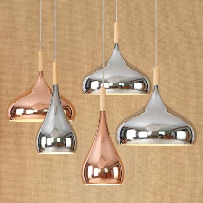 China Scandinavian Rose Gold Pendent Lamp And Modern Hanging Lamp With Zhongshan Wood for sale