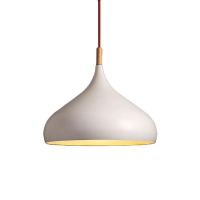 China Scandinavian Single Pendant Shade Single Monochrome Interior Bedroom Pendant Lamp Only Tie Modern Lamp for sale