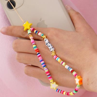 China Eco-friendly (Free Cute Custom Colorful Cute Colorful Cell Phone Chain Handmade Charm Fashion Cell Phone Strap for sale