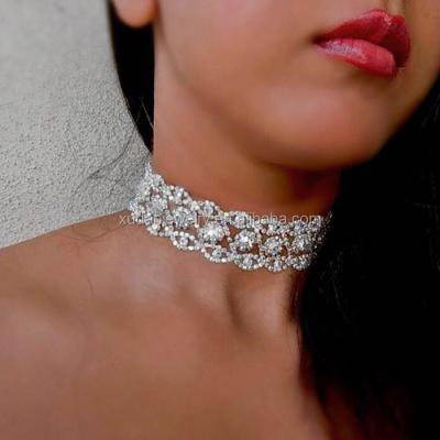 China Eco-Friendly (free luxury nickel Crystal Beads Collar Chokers Necklace and geometry rows wedding rhinestone pearl necklace statement chokers women pendant for sale