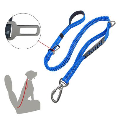 China Hot Selling Padded Durable Large Dog Polyester Bungee Handle Double Dog Rope Tangle Free Thoughtful Nylon Leash With Multi Functions for sale