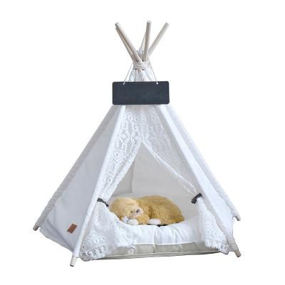 China Breathable wholesale soft cushion pet products success hundebett cat tent pet bed pet teepee house for sale