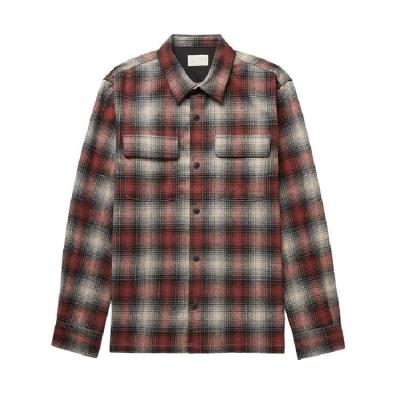 China QUICK DRY Design High Quality Wool-Blend Vintage Plaid Pattern Overshirts Vintage Long Sleeve Turn-Down Collar Shirt For Men's Fleece Jacket for sale