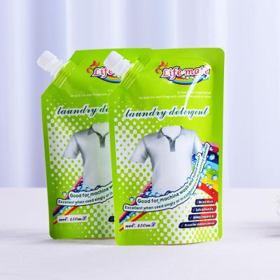 China Recyclable Leakproof Stand Up Spout Liquid Pouch Washing Detergent Powder Packaging Bags for sale