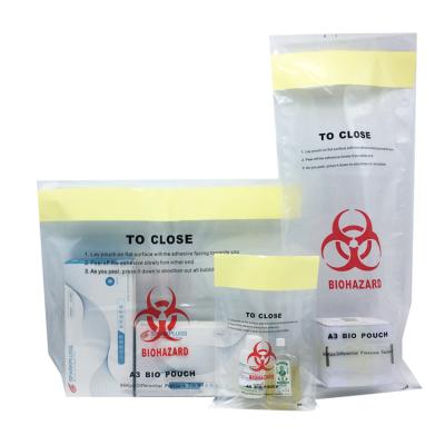 China Recyclable Custom Biohazard Pathology Self Adhesive Specimen Transport Kangaroo Bags For Laboratory Hospital for sale