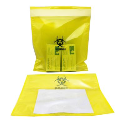 China Self Adhesive Disposable Plastic Barrier Customization Medical Laboratory Specimen Retrieval Bag With Pouch for sale