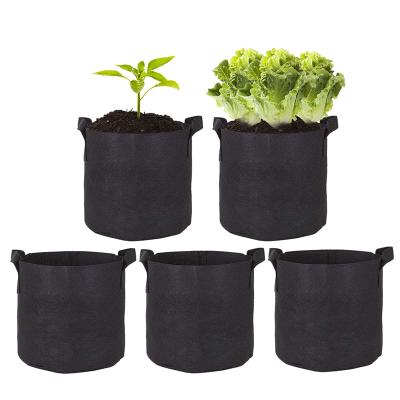 China Plastic 3/4/5/7 Gallon Grow Bags Felt Grow Bag Gardening Cloth Grow Pot Vegetable Growing Planter Garden Flower Planting Pots for sale