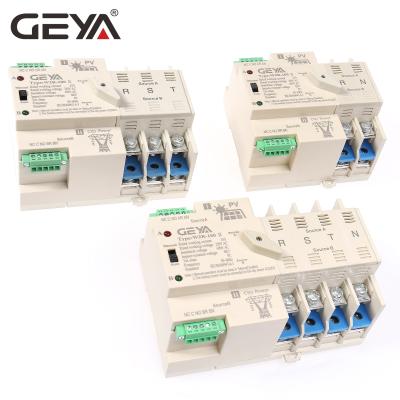 China GEYA Auto Din Rail Dual Power Transfer Switch 2P 63A 100A 125A 220V 400V AC ATS FOR Photovoltaic PV System Power Use W2R-PV-ATS 2P for sale