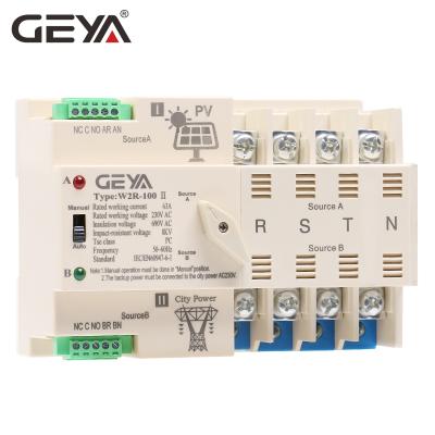 China GEYA 2P 3P 4P 63A 220V Dual ATS Automatic Transfer Switch Power Inverter W2R-PV-ATS-4P for sale