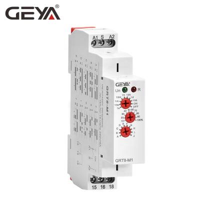 China GEYA GRT8-M1 AC230V 16A 1SPDT Sealed Multifunction Din Rail Time Relay with CE CB ROHS Certificate for sale