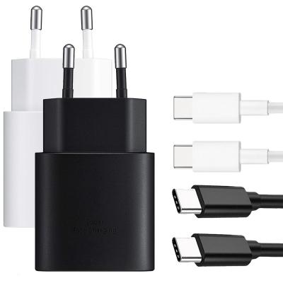 China Super Fast Charging Mobile Phone 25W USB Type C PD Fast Fast Charger for Samsung Galaxy Note 10/Note 20/S20 with Type C to Type C Cable for sale