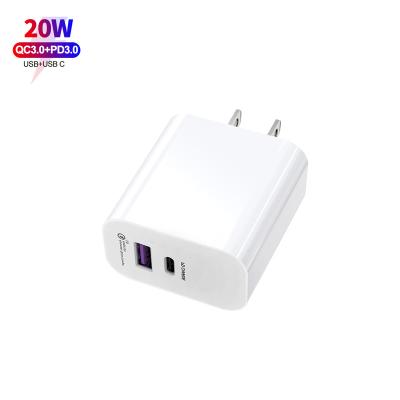 China Mobile Phone 20w Usb C PD Fast Charger Charging 3.0 Pd+qc Quick Wall Charger for sale