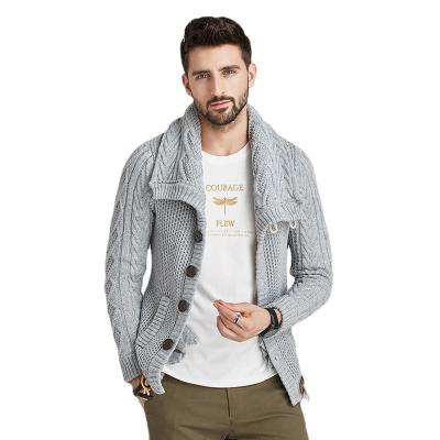 China Custom Men's Sweaters Winter Stylish Lapel Anti-wrinkle Cashmere Crewneck Sweater for sale