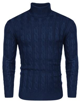 China Wholesale New Style Customized OEM Anti-Wrinkle Sweater Custom Men Sweater Longsleeve Turtle Neck Slim Casuals Twisted Knit Pullover Sweater for sale