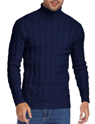 China custom fashion turtle neck winter sweaters anti-wrinkle oem fashion men warm trim knit turtle neck base ribbed pullover solid color warm sweater for sale