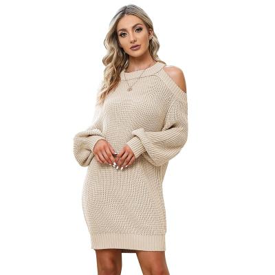 China Fashionable Anti-Wrinkle Off If Sheer Sleeve Women's Balloon Crewneck Knitted Custom Sweater Sweaters for sale