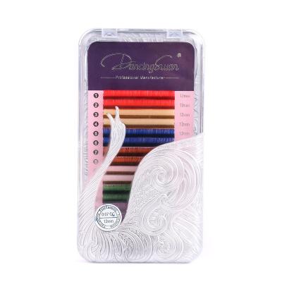 China Multi Colored Lashes Extension Long Individual Rainbow Eyelash Natural Two Tone Wholesale Colorful Extension Lashes Colored Eyelashes for sale