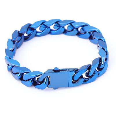 China Factory direct sales lead free nickel free smooth blue hop necklace stainless steel Cuban hip chain necklace for sale