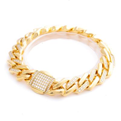 China Lead Free Nickel Free Cuba Link Chain Bracelet Diamond Hip Hop Chain Jewelry Accessories For Men And Women for sale