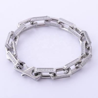 China High End COLLECTION JEWELRY Hip Hop Chain Lead Free Nickel Free All CZ Necklace Bracelet Cuban Link Chain for sale