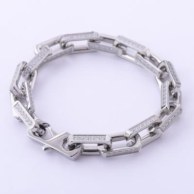 China Lead Free Nickel Free Stainless Steel PVD Plated All Fashion Customized Diamond-encrusted Cuban Chain Jewelry for sale