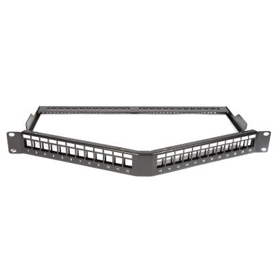 China Toolless Supply No Require Back Bar Shielded Angled Blank Patch Panel With Shielded Back Bar for sale