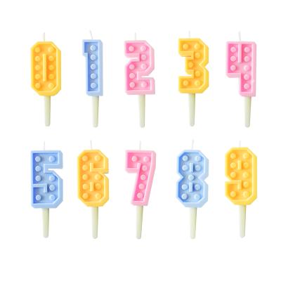 China Hot Birthdays Factory Sale LEGO Number Birthday Candles Digital Number Candles for sale